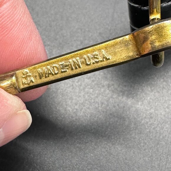 Vintage Purse Black Patent Shoulder Bag Bow Gold Metal Clasp Mid Century Retro - Picture 6 of 15